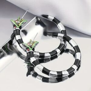 Beetlejuice Snake Monster Hoop Earrings
